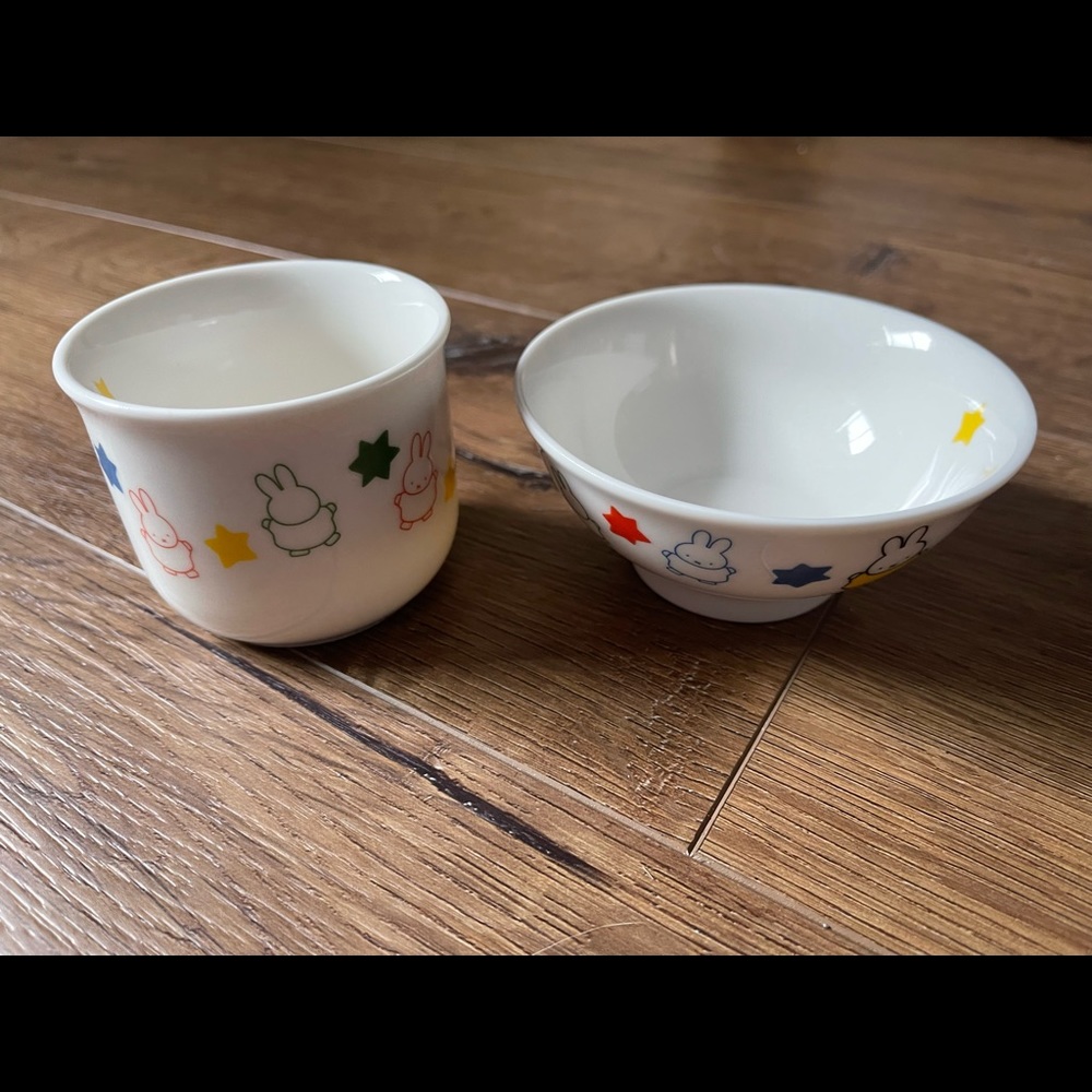 Only 1 Left! MIFFY-Imported (NWT) Small Ceramic Bowl & Tea Cup Set - Picture 6 of 11